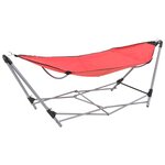 vidaXL Hamac avec support pliable Rouge