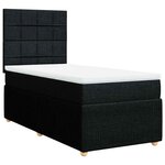 vidaXL Sommier à lattes de lit avec matelas Noir 100x200 cm Tissu