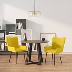 vidaXL Chaises à manger lot de 2 Jaune Velours