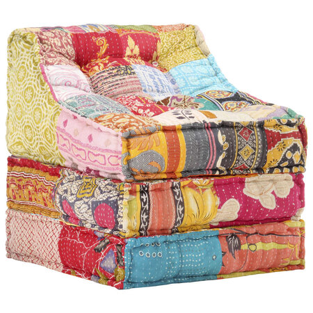 vidaXL Pouf modulaire Patchwork Tissu