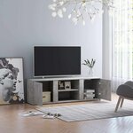 vidaXL Meuble TV Gris béton 120x34x37 cm Bois d’ingénierie