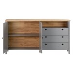 Commode Gris Moderne Buffet 166 5 cm en Bois