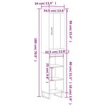 vidaXL Buffet haut Blanc 34 5x34x180 cm Bois d'ingénierie