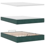 vidaXL Cadre de lit ottoman avec matelas vert foncé 140x200 cm velours