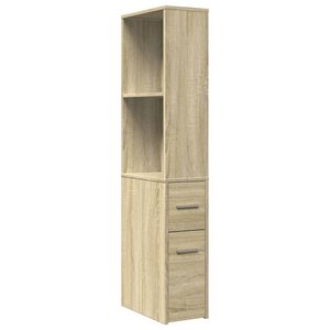 vidaXL Armoire de salle de bain étroite avec roulettes chêne sonoma