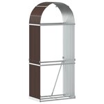 vidaXL Porte-bûches marron 80x45x190 cm acier galvanisé