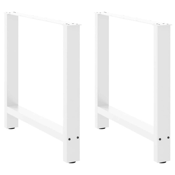 vidaXL Pieds de table à manger Blanc 2 pièces 80 x (72-73) cm Acier