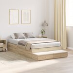 vidaXL Cadre de lit de rangement en chêne Sonoma 120x190 cm