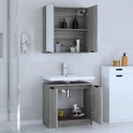 vidaXL Ensemble d'armoires de salle de bain 2 Pièces sonoma gris