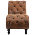 vidaXL Chaise longue Marron Similicuir daim