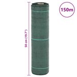 vidaXL Membrane anti-mauvaises herbes vert 0 5x150 m PP
