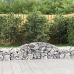 vidaXL Paniers à gabions arqués 4 Pièces 300x50x40/60 cm fer galvanisé