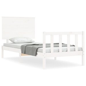 vidaXL Cadre de lit sans matelas blanc bois de pin massif