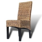 vidaXL Chaises à manger lot de 4 bois solide de manguier et abaca