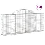 vidaXL Paniers à gabions arqués 50 Pièces 200x30x80/100 cm Fer galvanisé