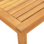 vidaXL Chaise longue et table crème bois d'acacia solide et textilène