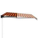 vidaXL Auvent manuel rétractable avec LED 450x300 cm Orange et marron