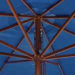 vidaXL Parasol d'extérieur avec mât en bois 350 cm Bleu