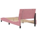 vidaXL Cadre de lit avec lumières LED rose 90x190 cm velours
