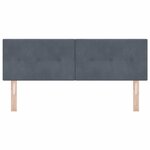 vidaXL Tête de lit avec des lumières à LED Réglable Gris 80 cm Velours