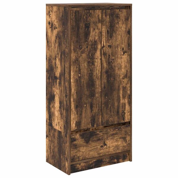 vidaXL Armoire avec tiroir chêne fumé 55 5x34x119 5 cm bois ingénierie