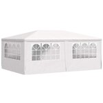vidaXL Tente de réception et parois latérales 4x6 m Blanc 90 g/m²