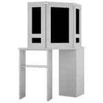 Vidaxl coiffeuse d'angle avec led gris béton 111x54x141 5 cm