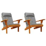 vidaXL Coussins de chaise adirondack lot de 2 gris tissu oxford