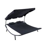 RHODES Bain de soleil double en textilene - 2 places