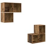 vidaXL Ensemble meuble TV 4 Pièces Bois ancien 37 x 37 x 72 cm