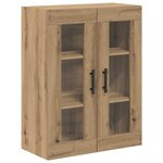 vidaXL Haut Armoire 2 Pièces Chêne artisanal Bois Aggloméré et Verre