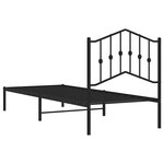 vidaXL Cadre de lit métal sans matelas avec tête de lit noir 90x200 cm