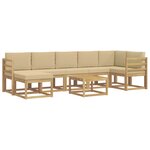vidaXL Ensemble de canapés d'extérieur 8 pc Blanc et Beige Polyester