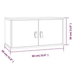 vidaXL Armoire murale Gris 60x30x30 cm Bois de pin massif