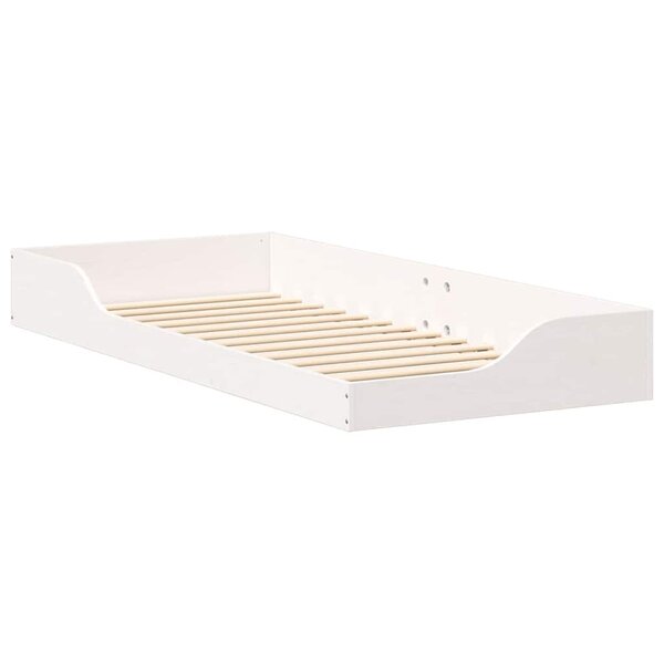 vidaXL Cadre de lit surélevé Blanc 80 x 210 cm Bois massif en pin