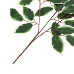 Vidaxl 10 pcs feuilles artificielles de ficus vert et blanc 65 cm