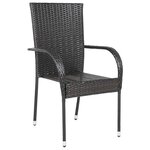 vidaXL Chaises empilables d'extérieur lot de 6 Résine tressée Marron