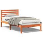 vidaXL Cadre de lit Marron cire 100 x 200 cm Bois massif en pin