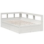 vidaXL Lit bibliothèque sans matelas blanc 120x200 cm bois pin massif