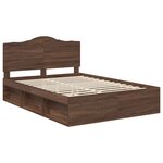 vidaXL Cadre de lit Chêne brun 140 x 200 cm Pin massif