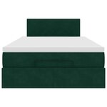 vidaXL Cadre de lit ottoman avec matelas vert foncé 120x200 cm velours