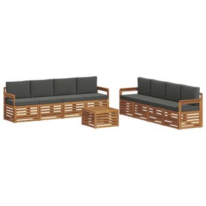 vidaXL Ensembles de canapés avec coussin 9 Pièces Naturel et Anthracite