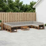 vidaXL Ensemble de canapés d'extérieur 11 Pièces Naturel et gris clair