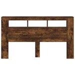 vidaXL Tête de lit à LED chêne fumé 180x18 5x103 5cm bois d'ingénierie