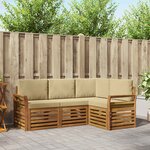 vidaXL Ensembles de canapés avec coussin 4 Pièces Naturel et Beige