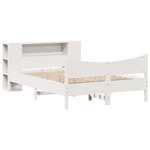 vidaXL Cadre de lit sans matelas blanc 135x190 cm bois de pin massif