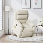 vidaXL Fauteuil inclinable de massage électrique crème velours