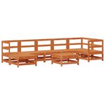 vidaXL Ensemble de salon de jardin 8 Pièces Brun cire Bois de pin massif