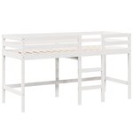 vidaXL Lit superposé et échelle et toit blanc 90x190cm bois pin massif