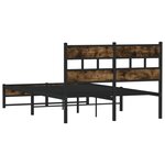 vidaXL Cadre de lit en métal sans matelas chêne fumé 120x190 cm